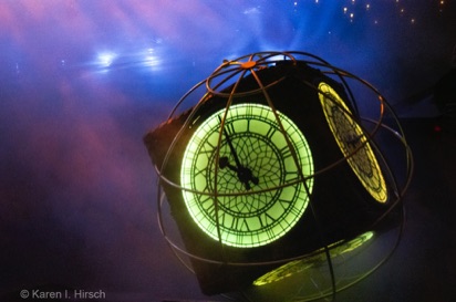 Clock in blue mist